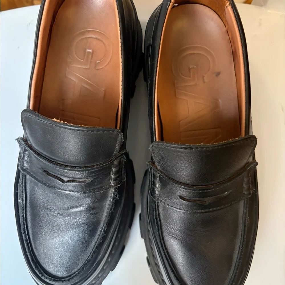 Ganni Chunky Leather Loafers - Picture 3 of 6